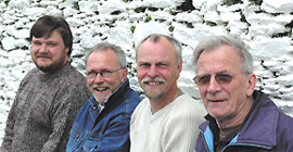 Fra venstre: Brian Hansen, Jens Ole Jensen, Ebbe Dissing og Henning Sørensen.